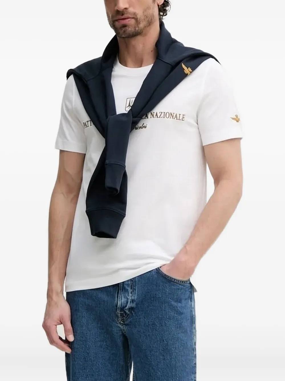 Aeronautica Militare Sweater met geborduurd logo Blauw
