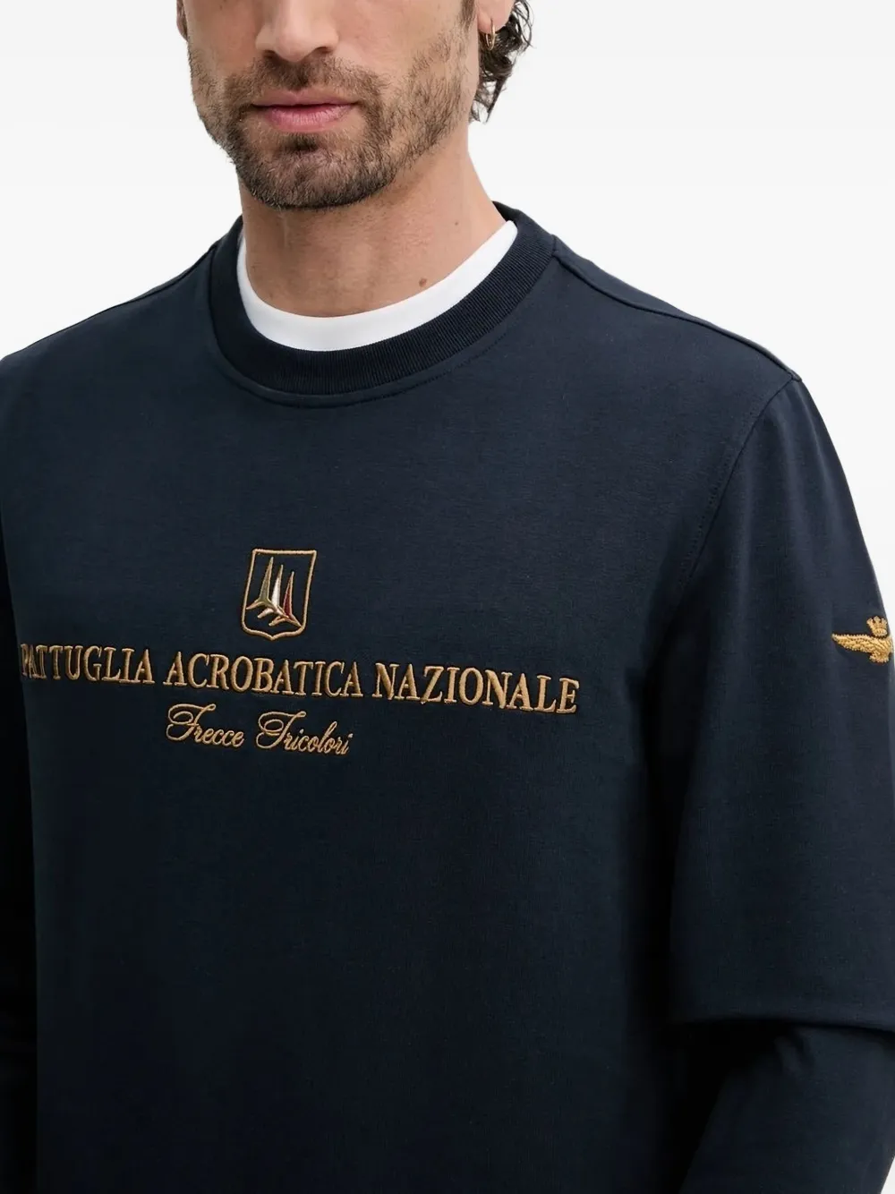 Aeronautica Militare Sweater met geborduurd logo Blauw