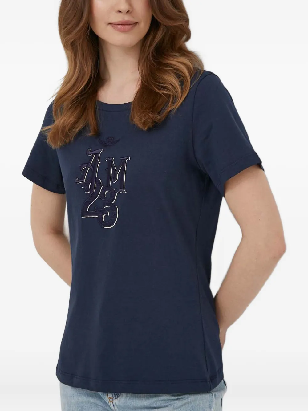 Aeronautica Militare Embroidered Logo T-shirt In Blue