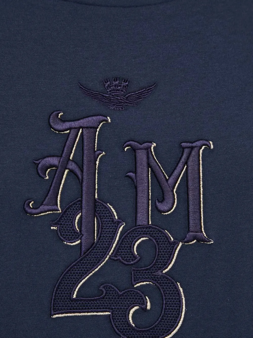 Aeronautica Militare Embroidered Logo T-shirt In Blue