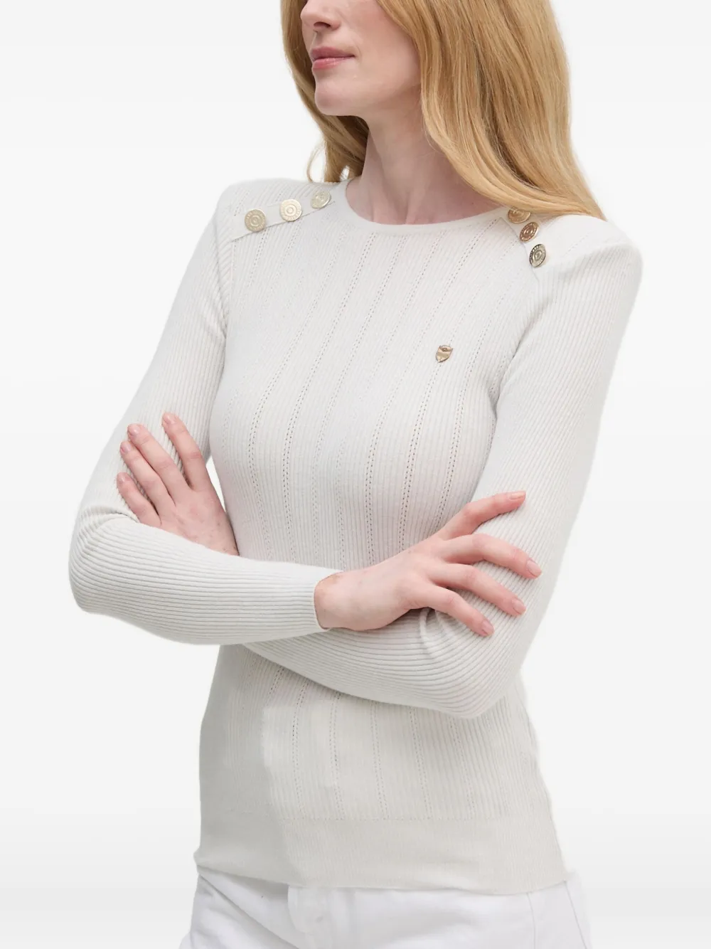 Aeronautica Militare button-detail sweater | White | Image 1