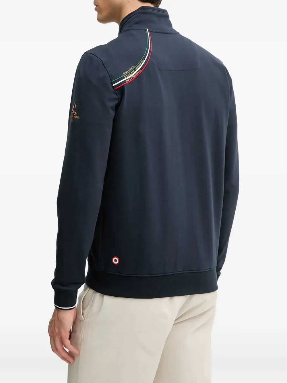 Aeronautica Militare Sweater met borduurwerk en rits Blauw