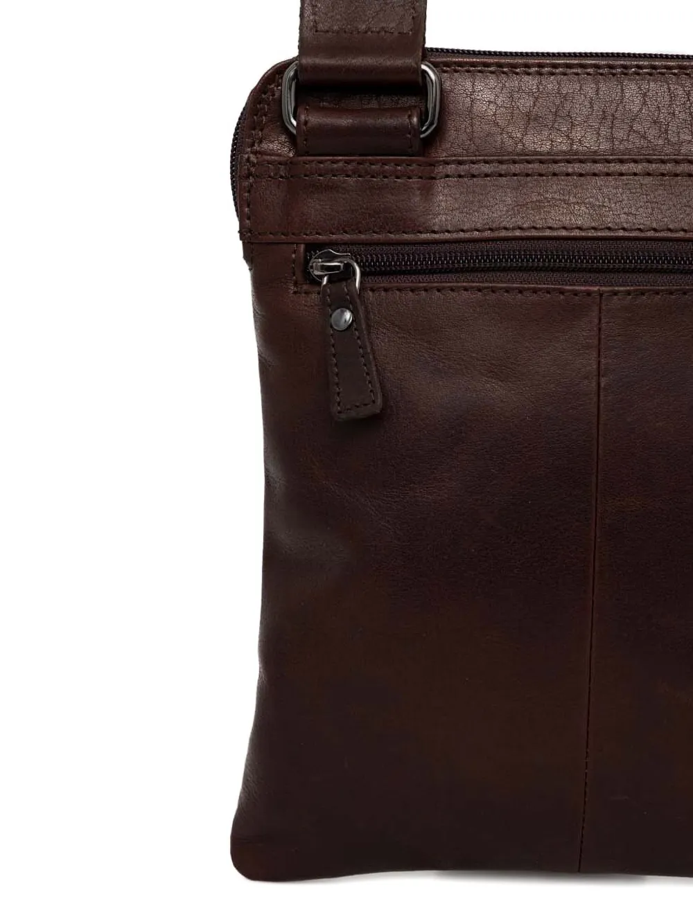 Aeronautica Militare Leren messengertas met klepzak Bruin