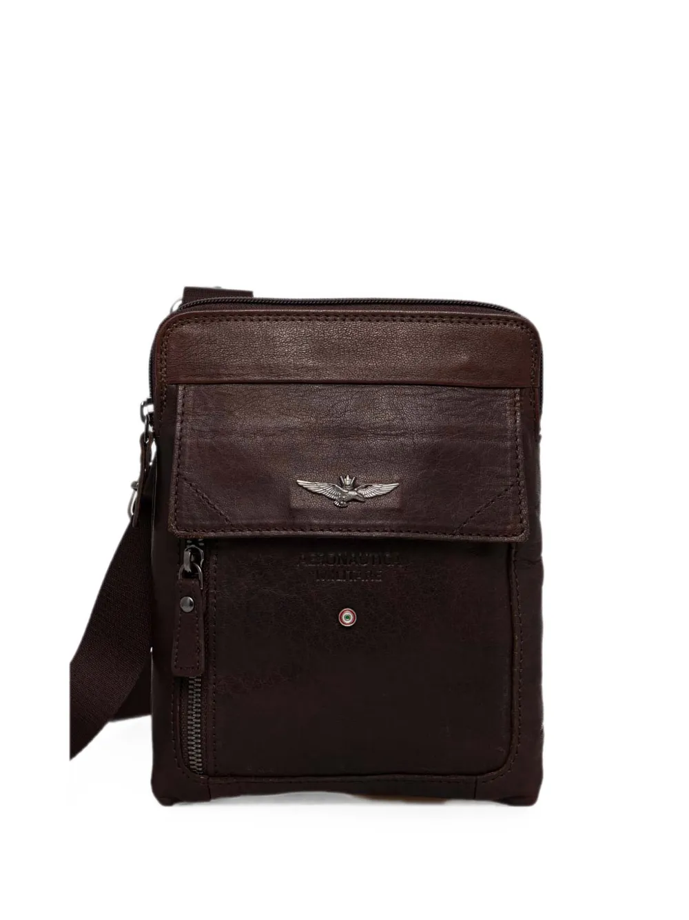 Aeronautica Militare logo-plaque leather belt bag - Marrone