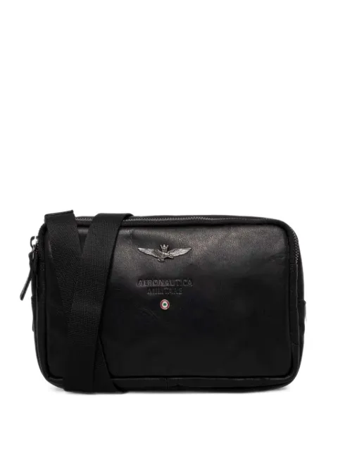 Aeronautica Militare logo-plaque leather belt bag