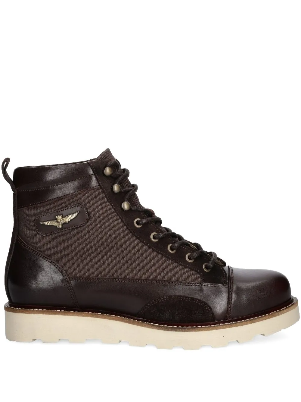 Aeronautica Militare leather lace-up boots Brown