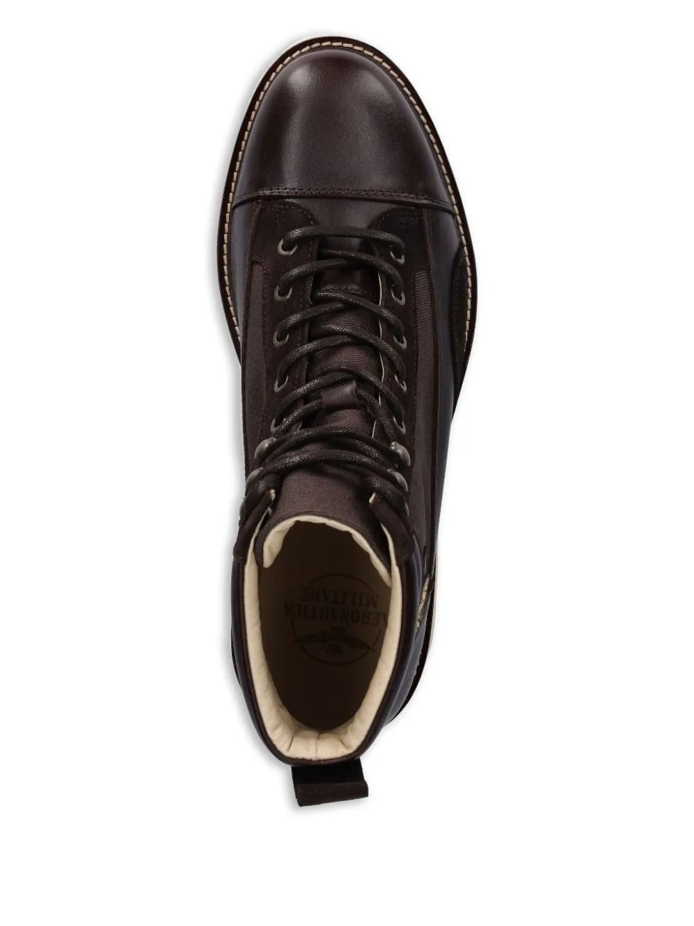 Aeronautica Militare leather lace-up boots Brown