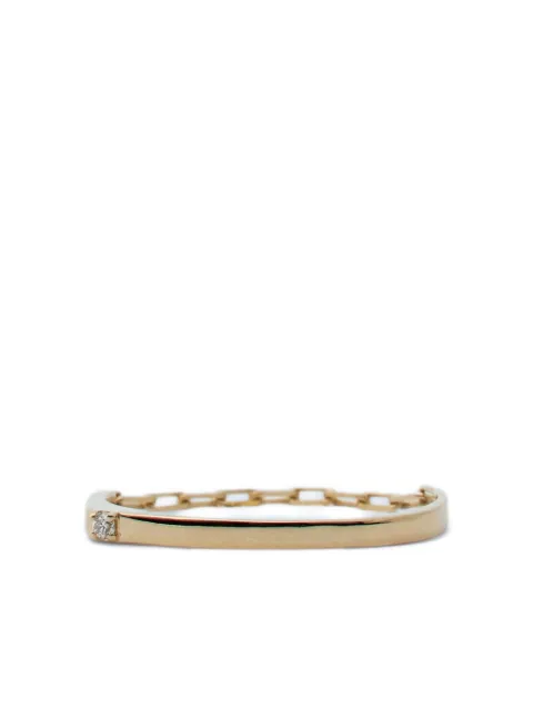 TOTEME Anel de ouro amarelo 18k com corrente e diamante