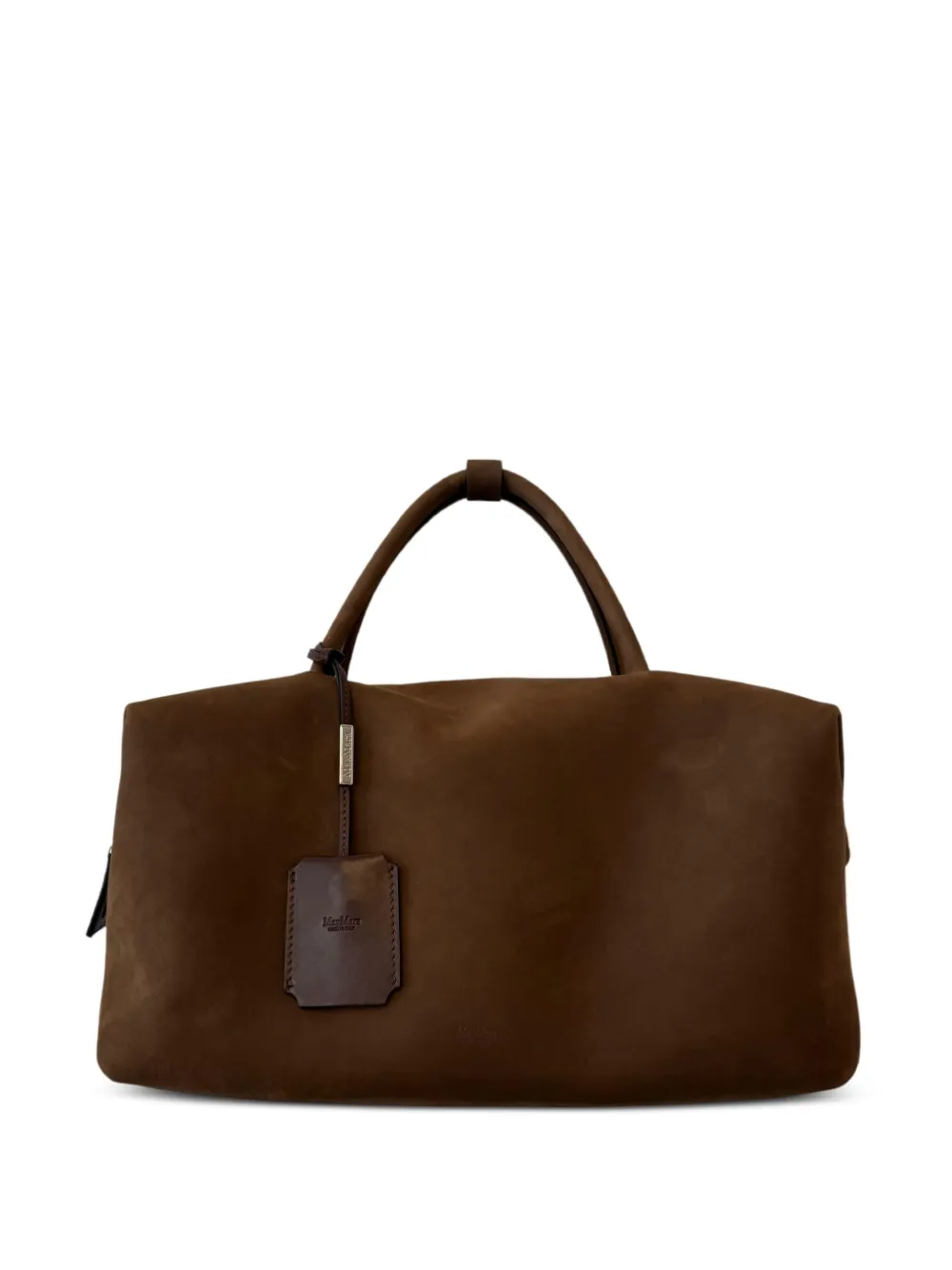 Max Mara Small Suede Top-handle Tote Bag In Brown