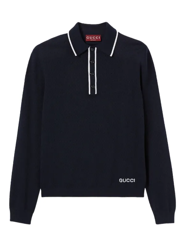 Gucci ロングスリーブ ポロシャツ | ブルー | FARFETCH JP