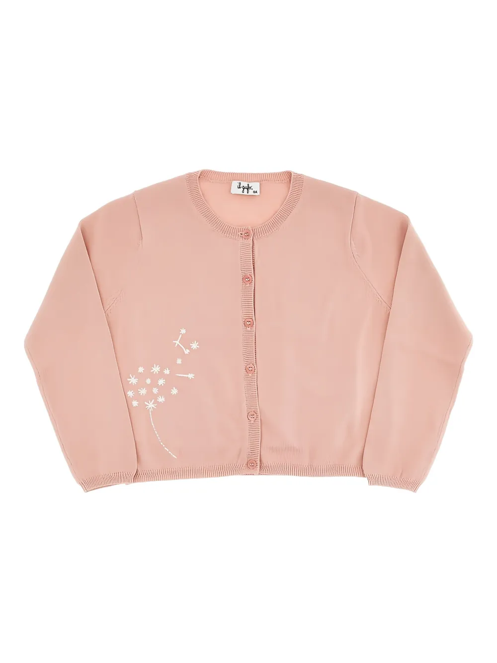 Il Gufo floral-embroidery cardigan ROSA LATTE