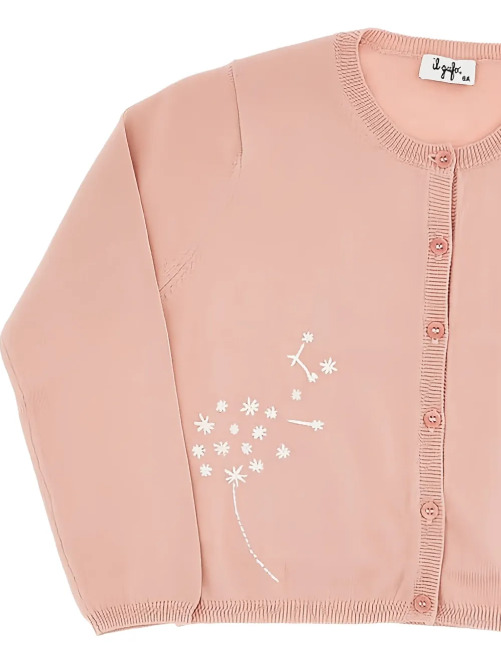 Il Gufo floral-embroidery cardigan ROSA LATTE