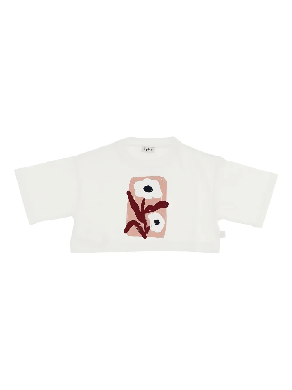 Il Gufo floral-print cropped T-shirt Beige