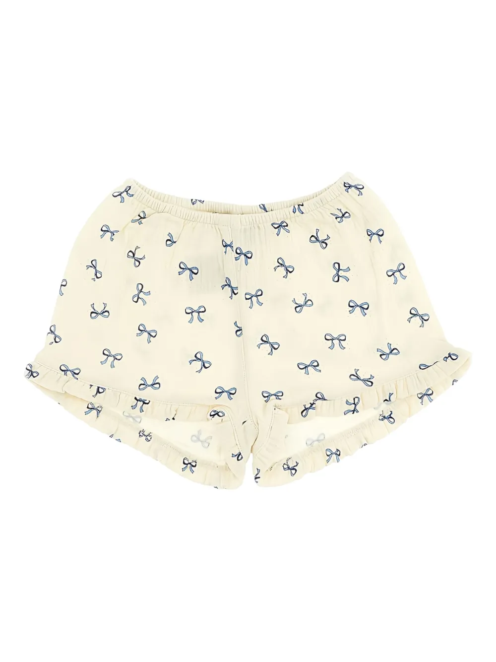 Konges Sløjd Coco shorts met strikprint en ruches Wit