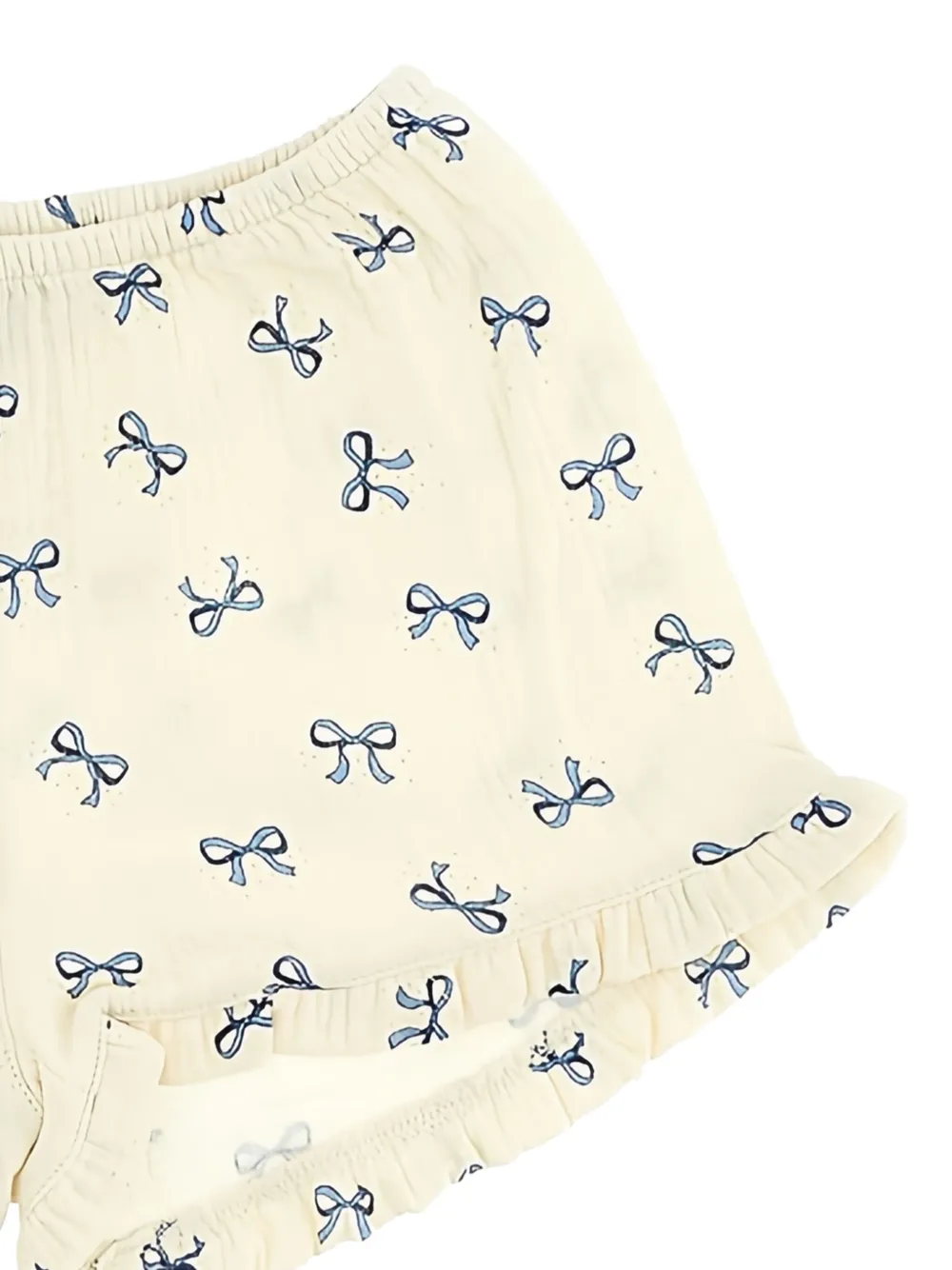 Konges Sløjd Coco shorts met strikprint en ruches Wit