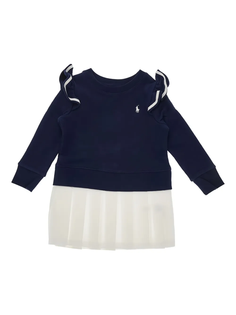 POLO RALPH LAUREN KIDS ラッフル ワンピース - ブルー POLO RALPH LAUREN KIDS ラッフル ワンピース - ブルー