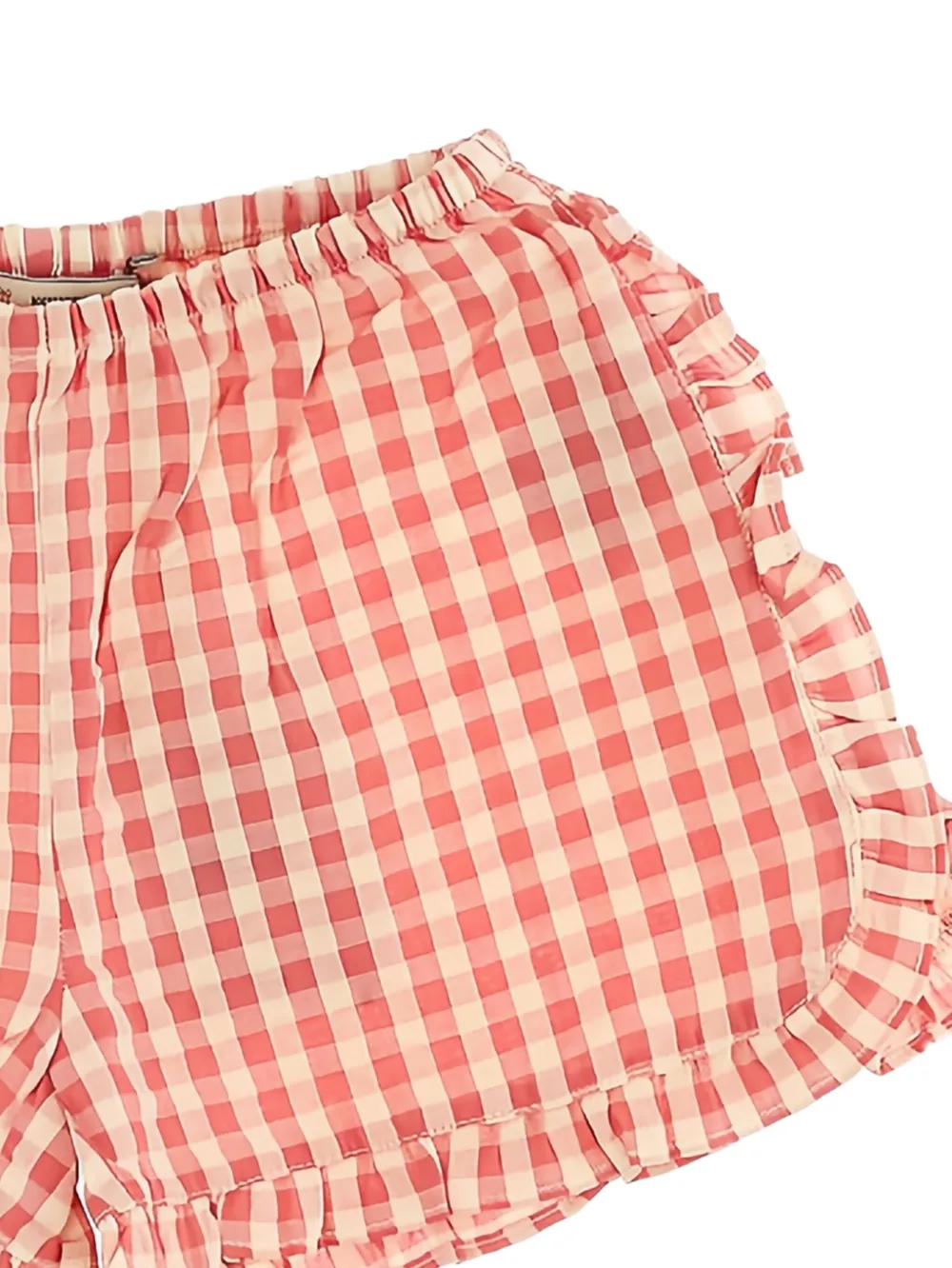 Konges Sløjd Shorts met gingham ruit en ruches Roze