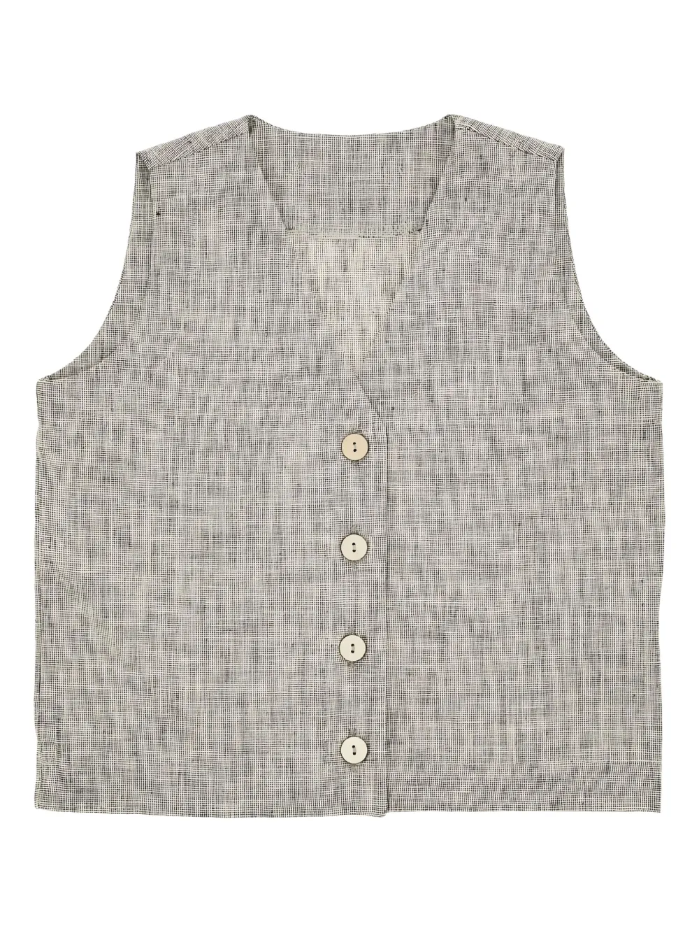 MaDilly Gilet van linnenblend Grijs