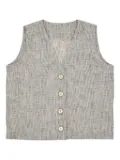 MaDilly linen-blend waistcoat - Grey