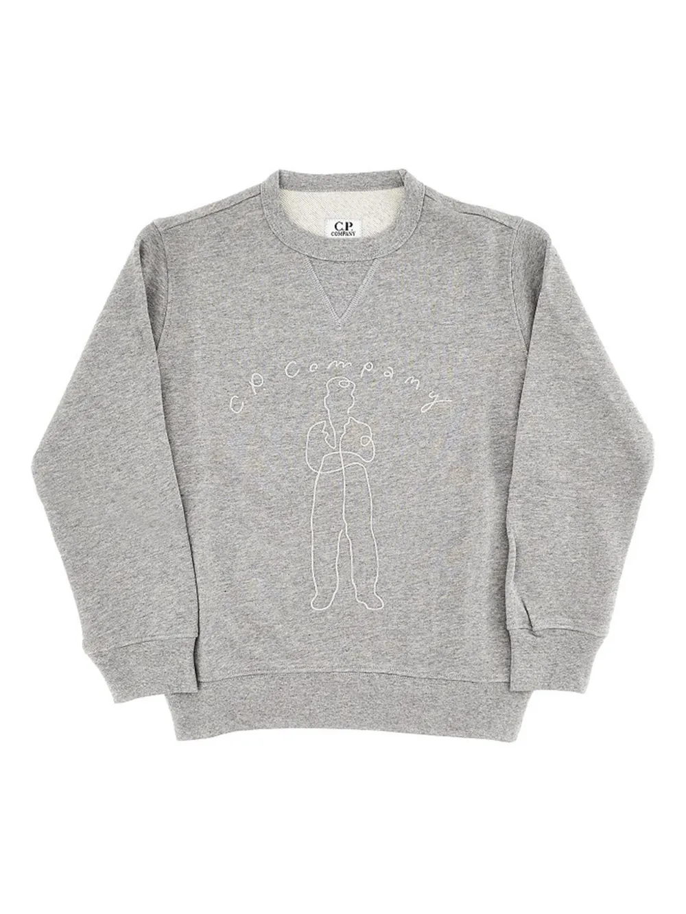 C.P. Company Kids embroidered-logo sweatshirt Grijs
