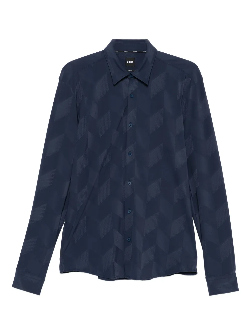 BOSS geometric-pattern shirt | Blue | Image 1