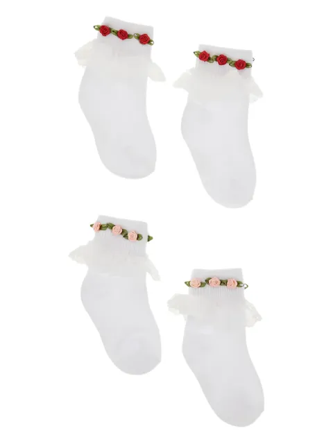 Konges Sløjd floral-appliqué socks (set of two)