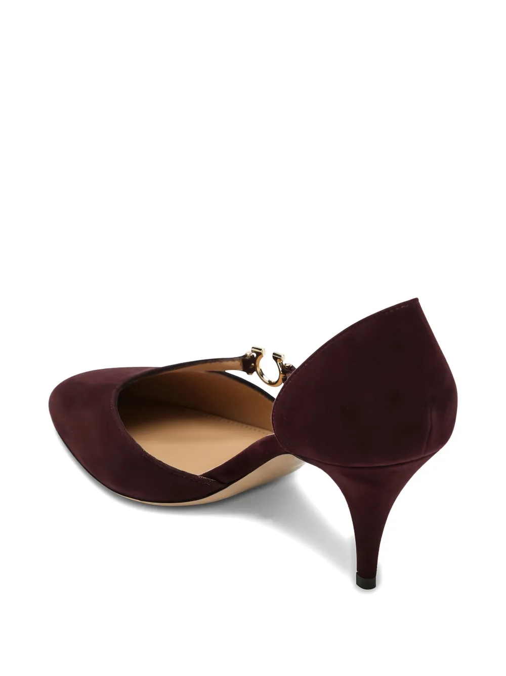 Ferragamo 70mm gancini-detail pumps Red