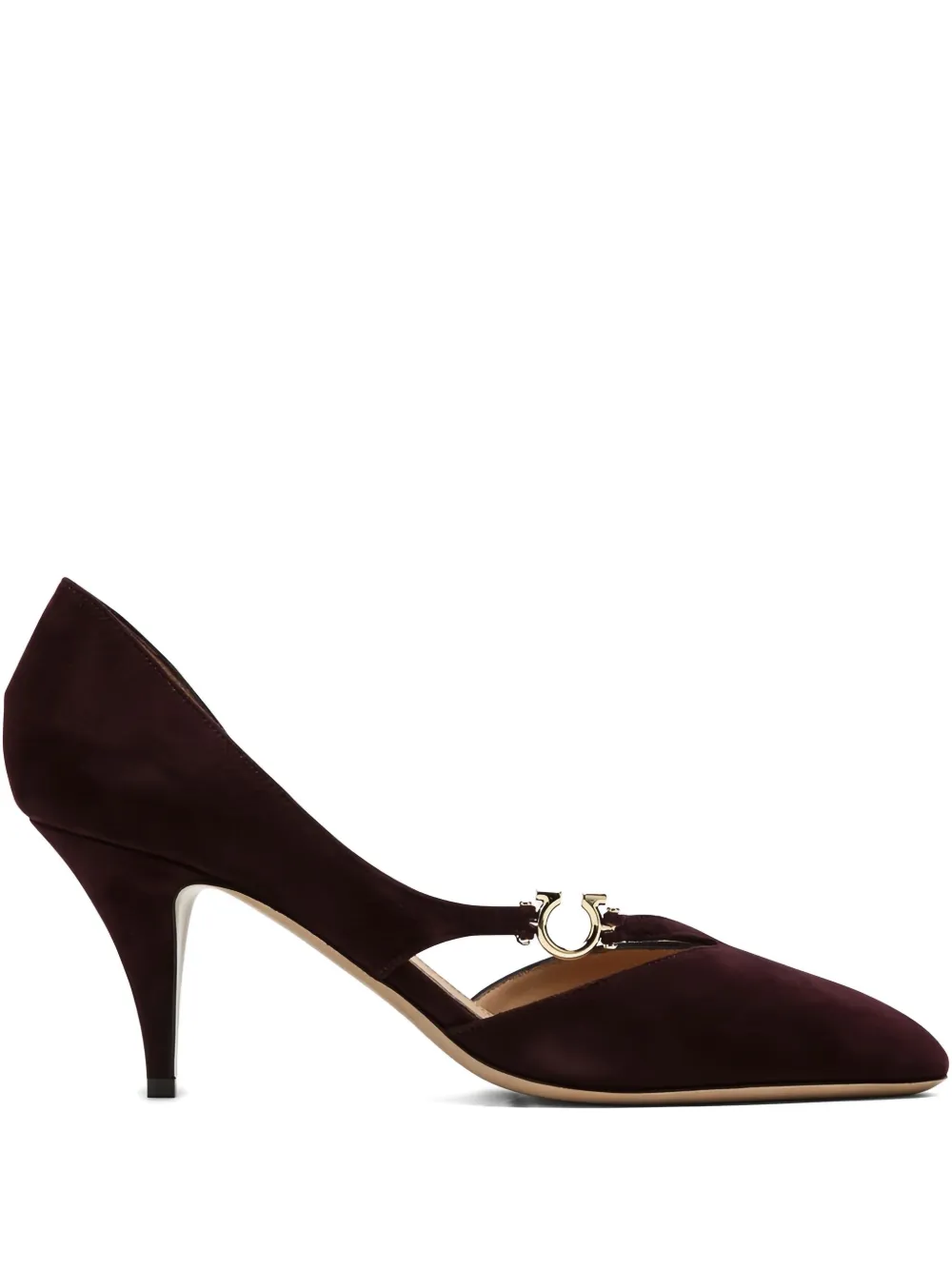 Ferragamo 70mm gancini-detail pumps Red