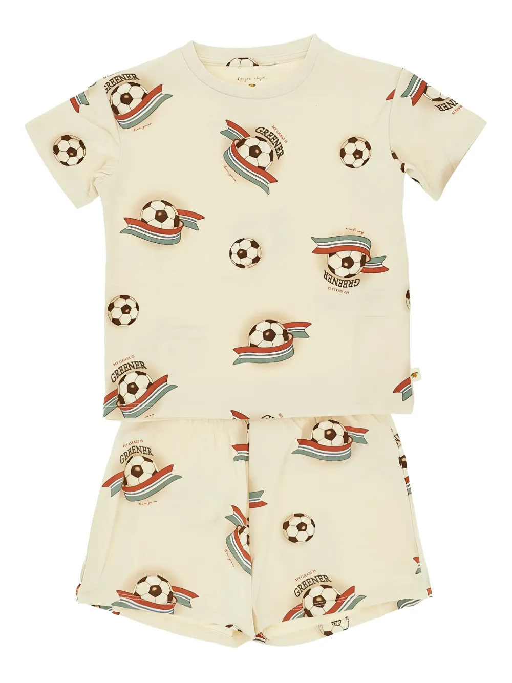 Konges Sløjd football-print T-shirt and shorts set | Neutrals | Image 1