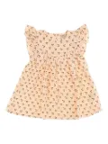 Konges Sløjd cherry-print ruffled dress - Neutrals