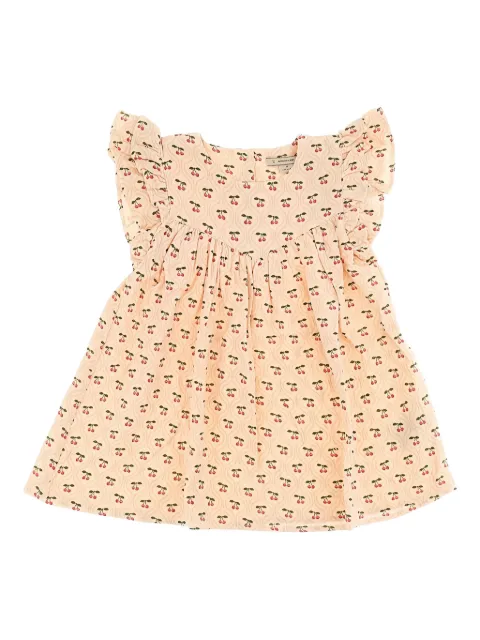 Konges Sløjd Gerüschtes Kleid mit Kirschen-Print