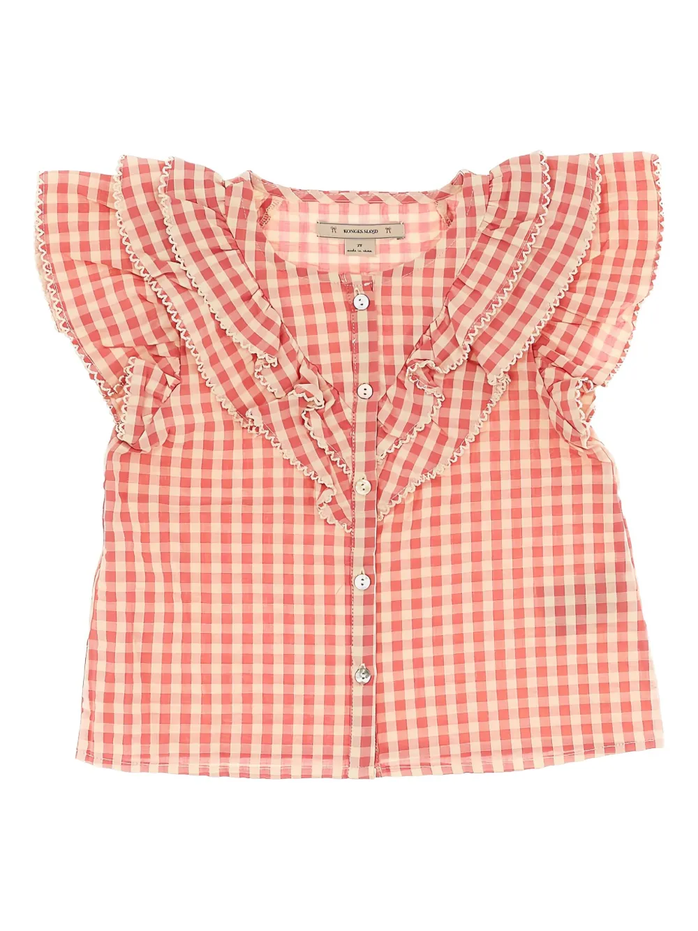 Konges Sløjd gingham-check ruffled blouse | Red | Image 1