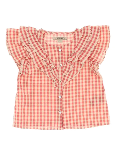 Konges Sløjd gingham-check ruffled blouse
