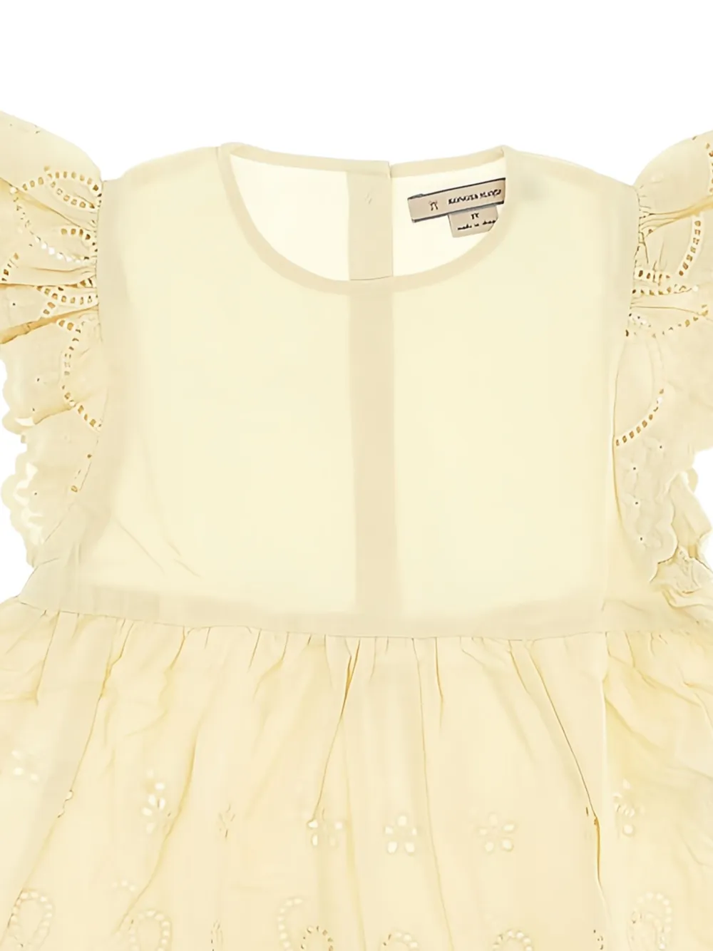 Konges Sløjd Top met ruches en geborduurde ringlets Beige
