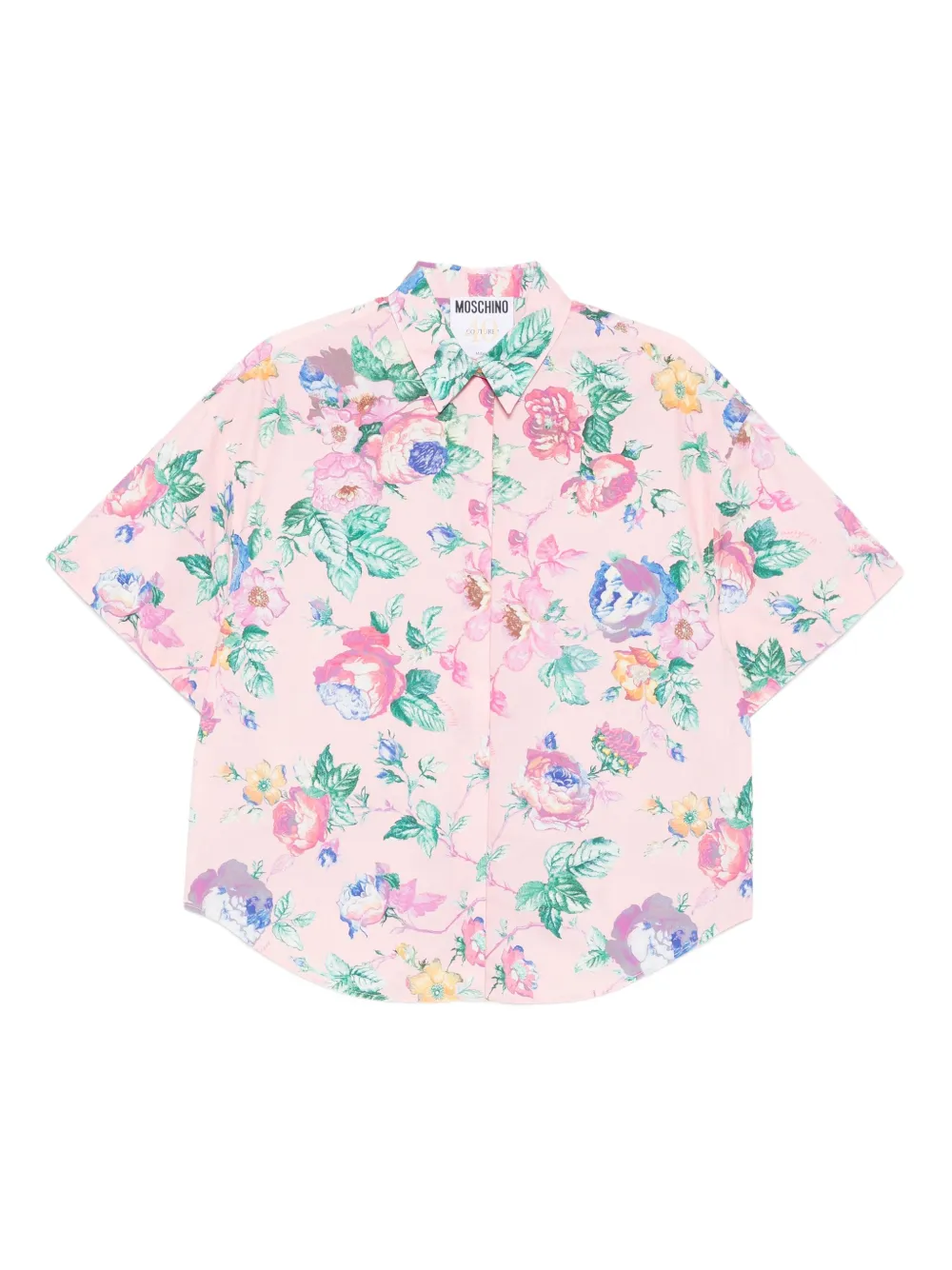 Moschino floral-print short-sleeve shirt Roze