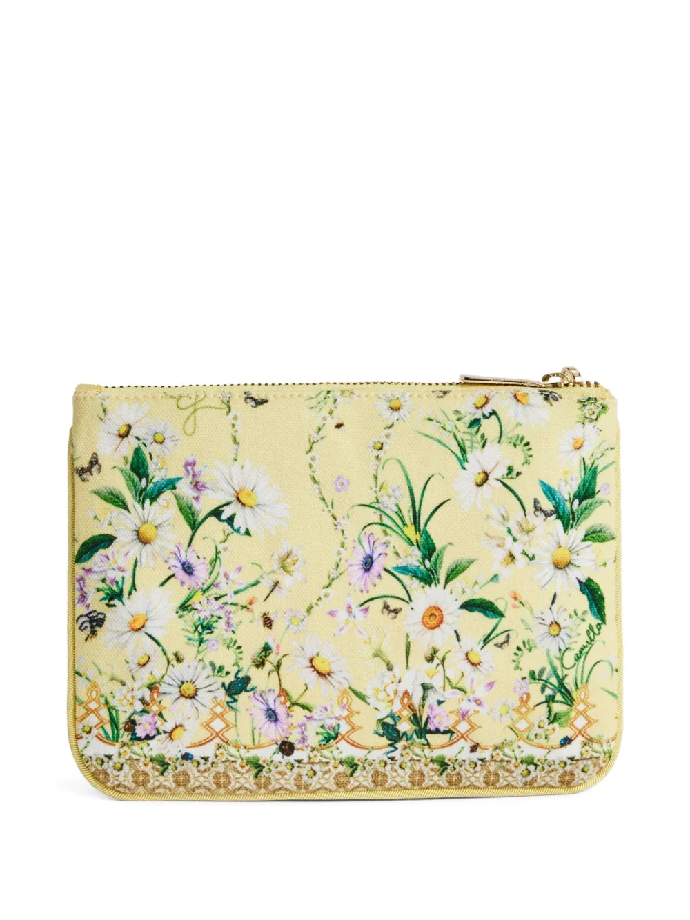 Camilla Daisy Chains floral-print zip clutch - Geel