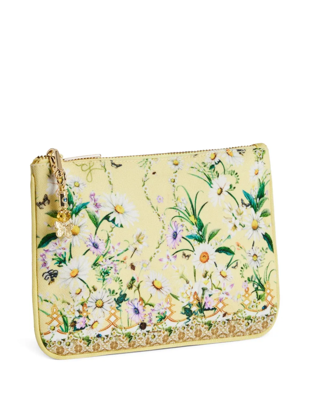 Camilla Daisy Chains clutch met bloemenprint en rits Geel