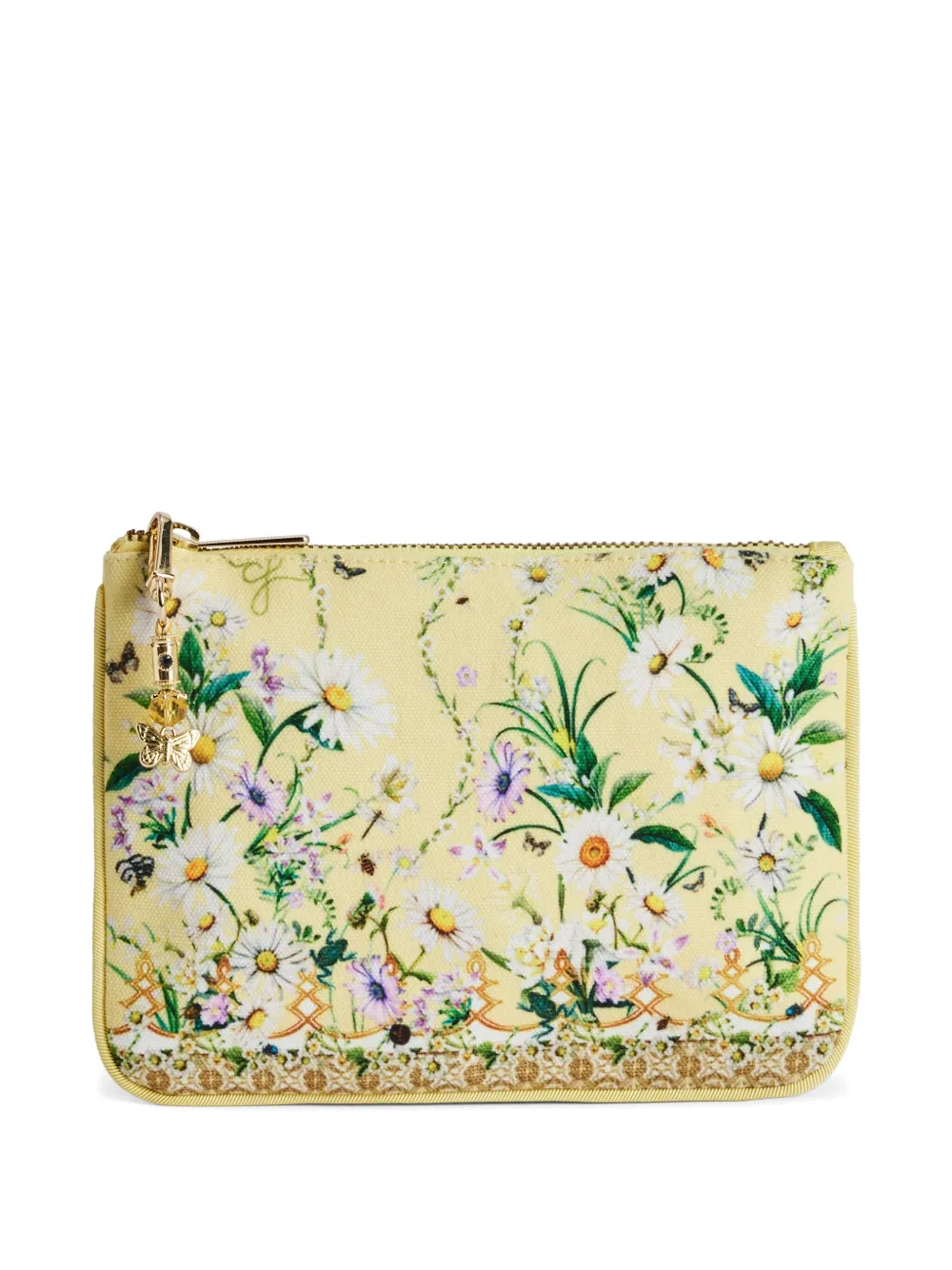 Camilla Daisy Chains floral-print zip clutch | Yellow | Image 1