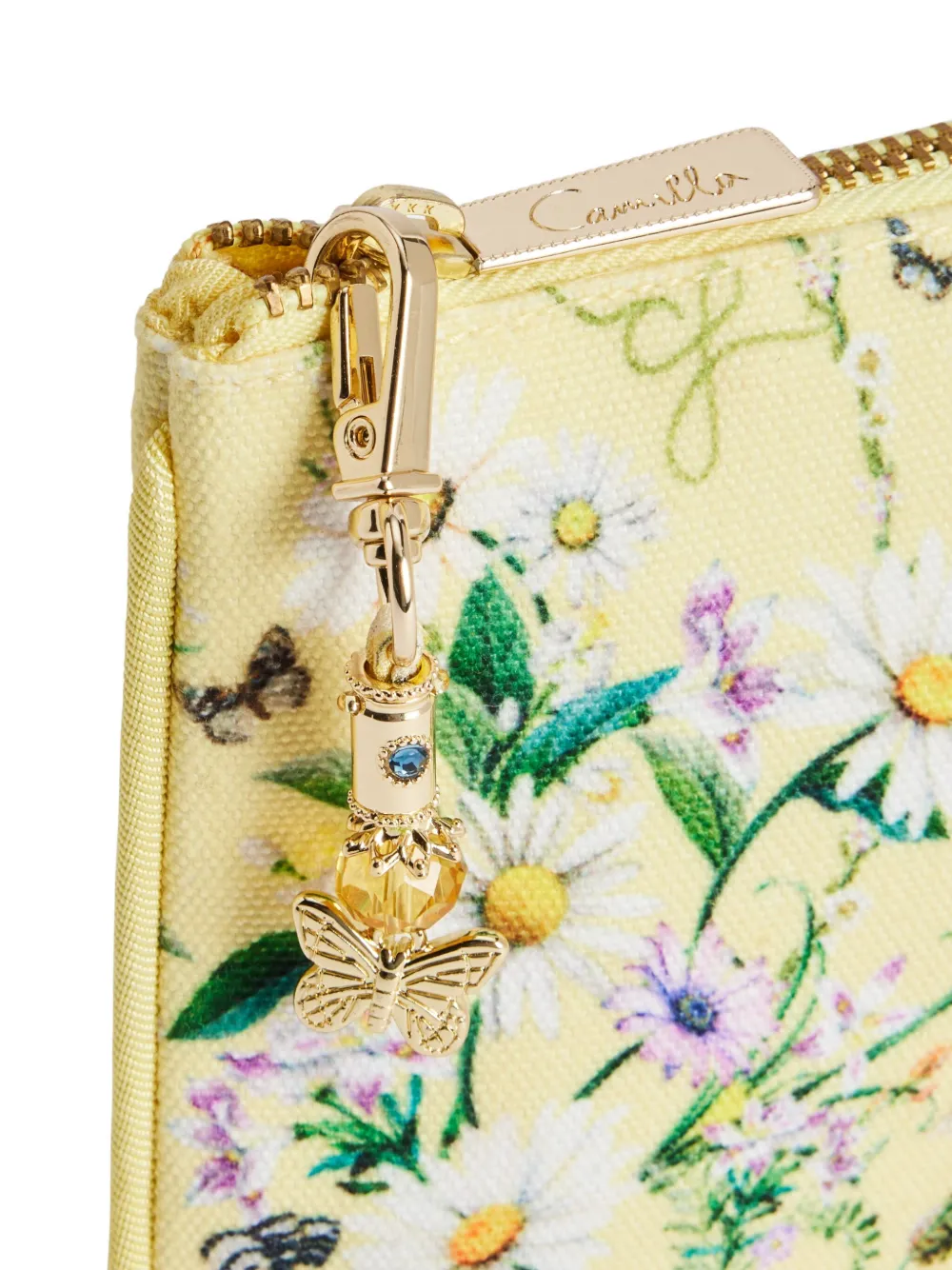 Camilla Daisy Chains clutch met bloemenprint en rits Geel