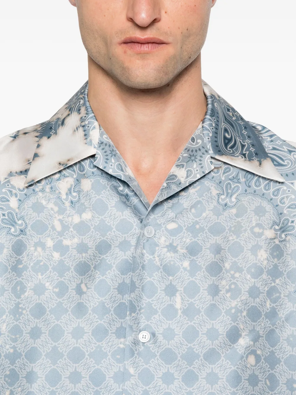 AMIRI paisley-patterned silk shirt Blauw