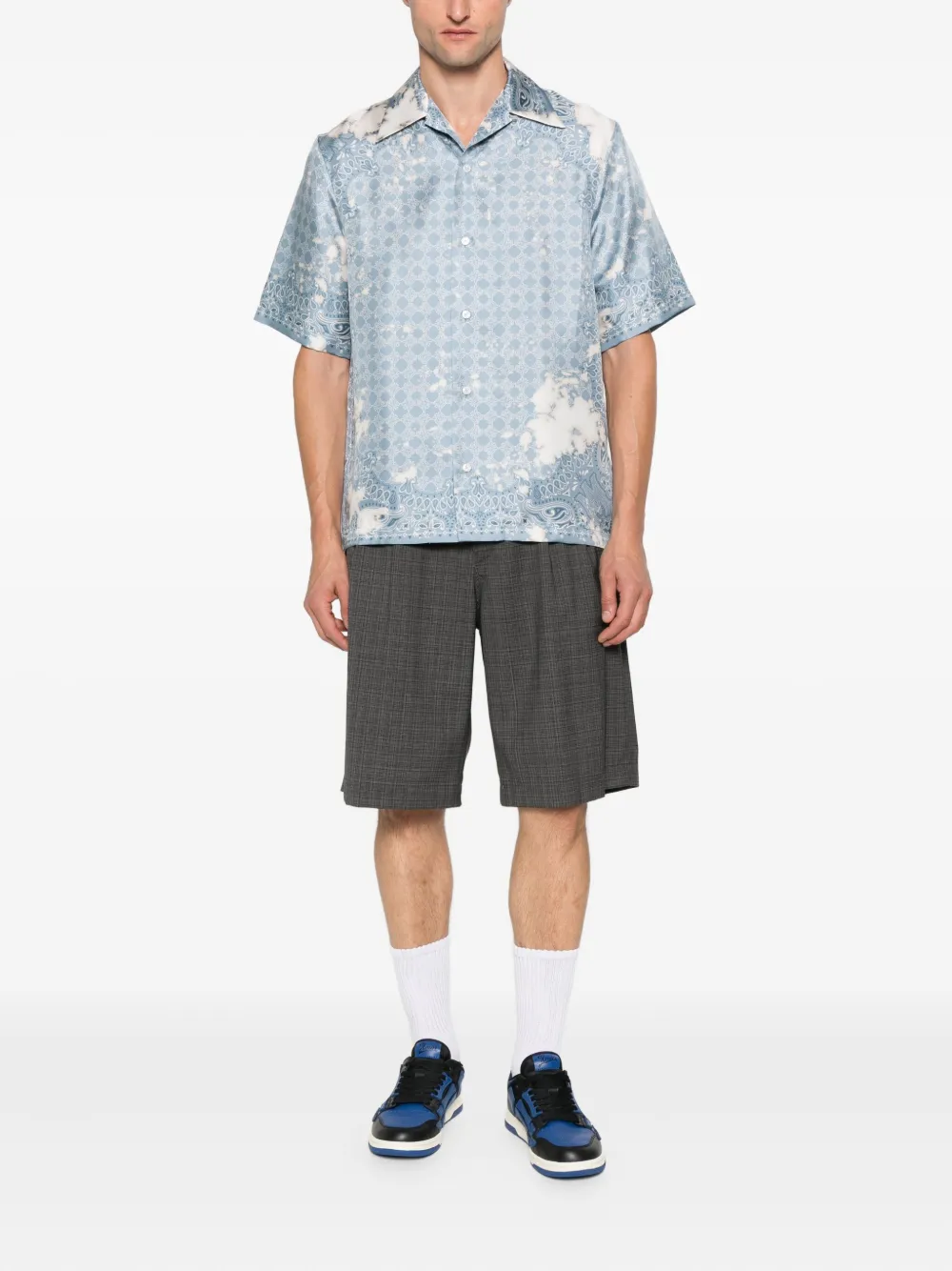 AMIRI paisley-patterned silk shirt Blauw