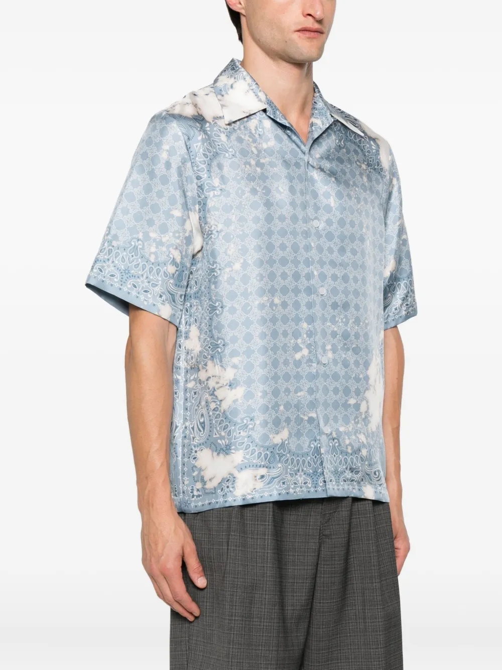 AMIRI paisley-patterned silk shirt Blauw