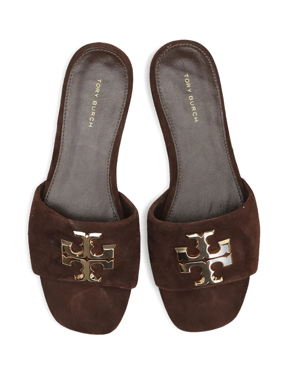 Tory Burch suede flat sandals Brown