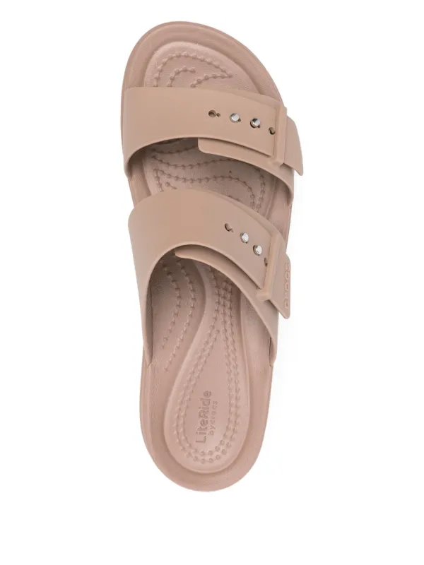 CROCS Double Buckle Slide Sandals in Brown Womens Crocs Soho Two Strap Sandal - Coffee | Journeys main image 2