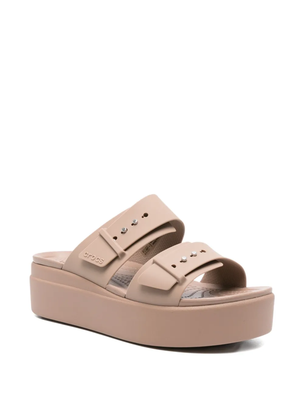 Crocs 40mm Brooklyn Double-buckle Sandals In Black