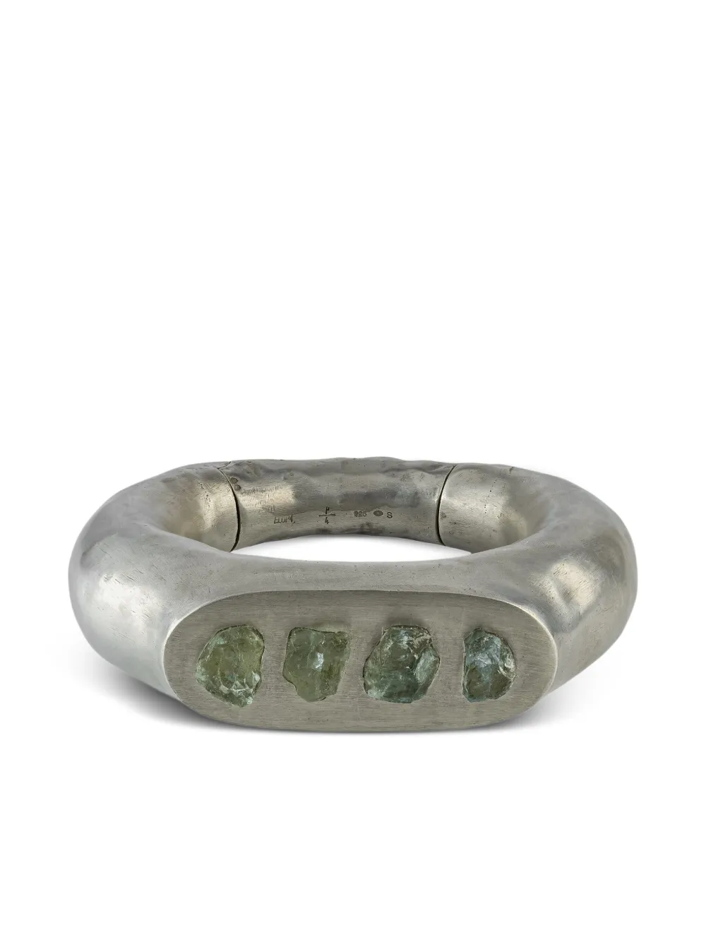 Parts of Four sterling-silver Thick Roman aquamarine bracelet | White | Image 1