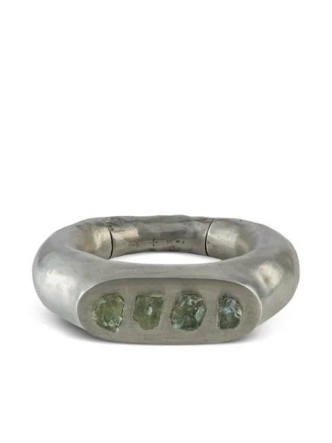 Parts of Four sterling-silver Thick Roman aquamarine bracelet