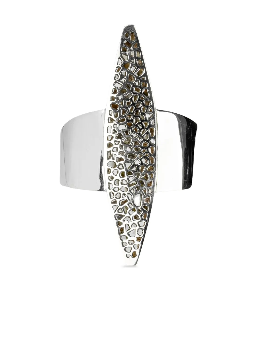 Parts of Four sterling-silver Crescent diamond-pavé bracelet | Silver | Image 1