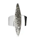 Parts of Four sterling-silver Crescent diamond-pavé bracelet