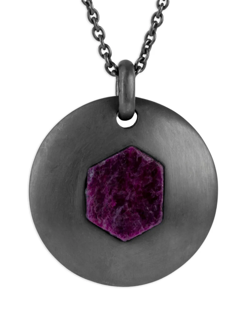 Parts of Four ruby-set disc necklace | Black | Image 1